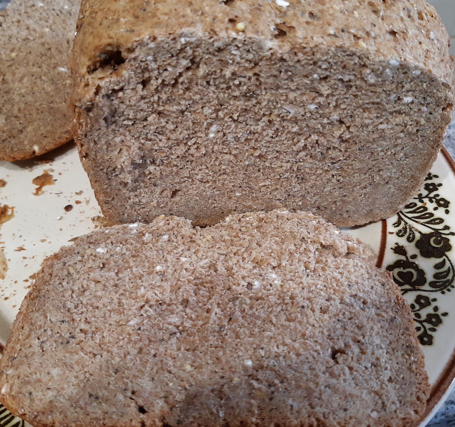 5050 wholemeal seeded and rye loaf, with rye flakes The Fresh Loaf